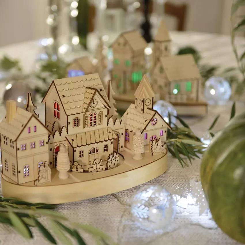 Village de noel bois hot sale