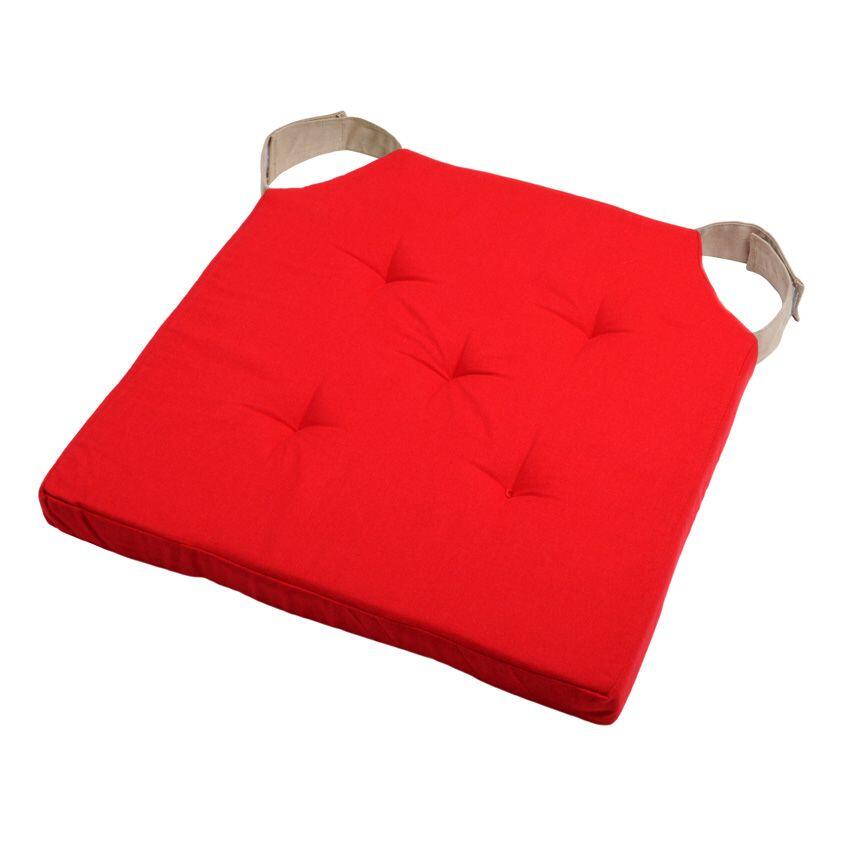 Galette de chaise scratch Duo Rouge - Déco textile - Eminza
