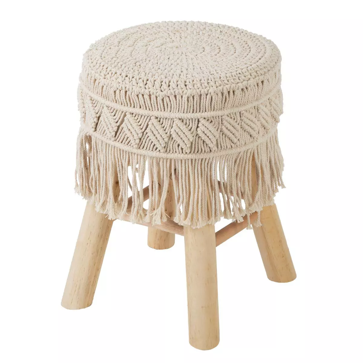 Lot de 2 tabourets Macrame Eté Beige 6