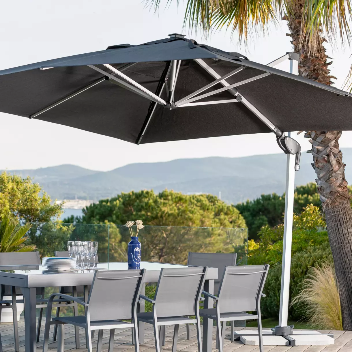 Parasol LED Yucatán (L 4 x 3 m) - Antracita 1