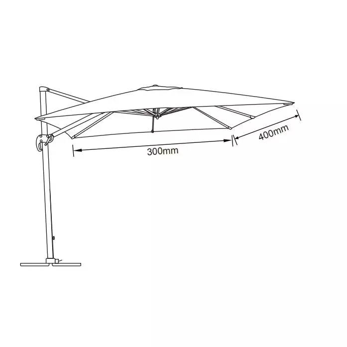 Parasol Déporté Bahia rectangulaire (L4 x l3 m) - Anthracite 6