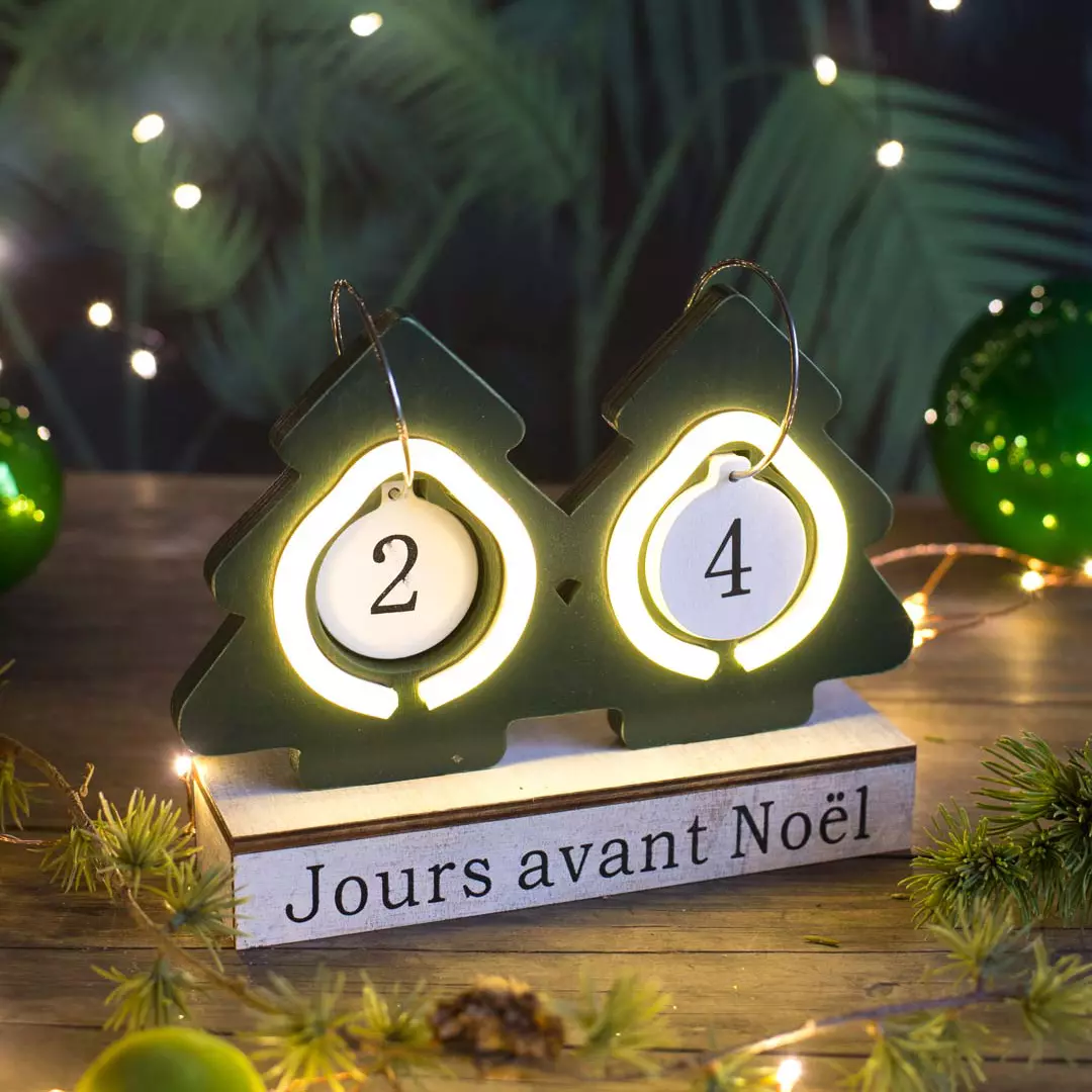 Calendario del Adviento perpetuo con luces Forest 1