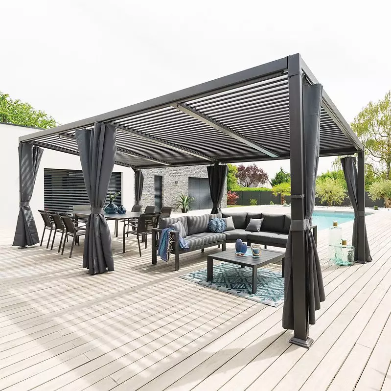 8er Set Seitenteile für Pergola Avila (7,2 x 3 m) - Schiefergrau 1
