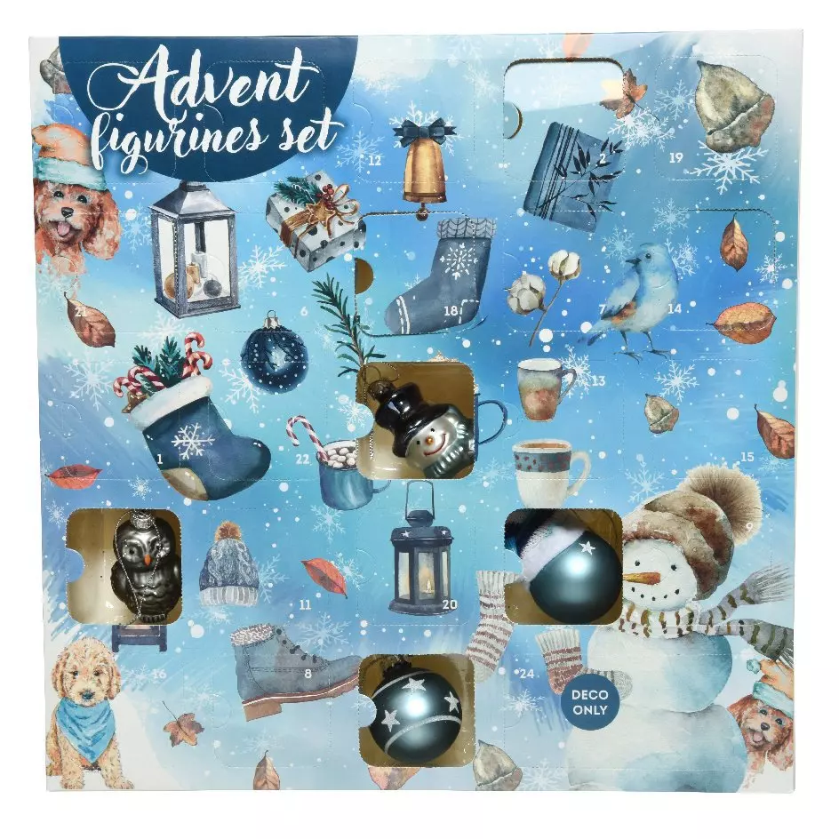 Adventskalender inclusief decoraties Blauw 1