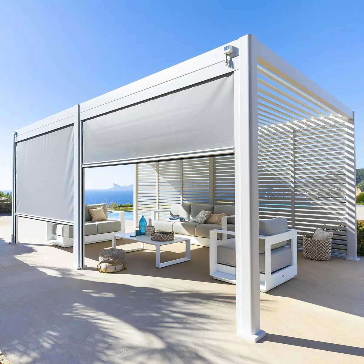 Toldo Pérgola Evora GM (6 x 3,6 m) - Blanco/Gris 1