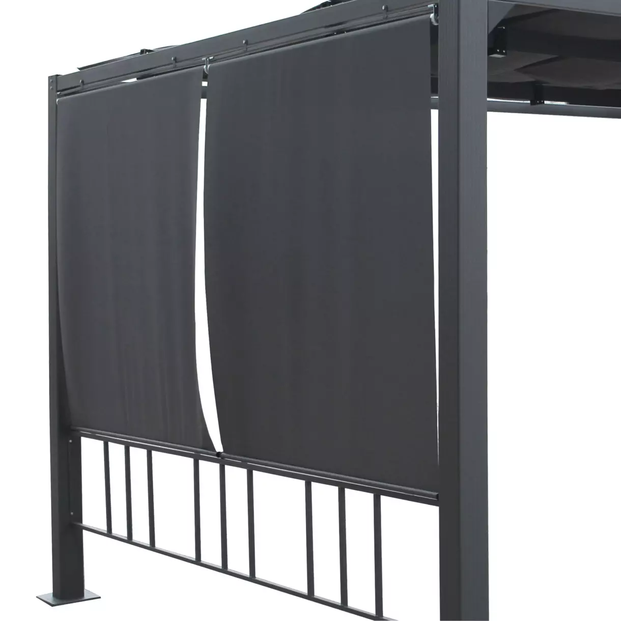 Lot de 4 stores de tonnelle Moai (3 x 4 m) - Ardoise 1