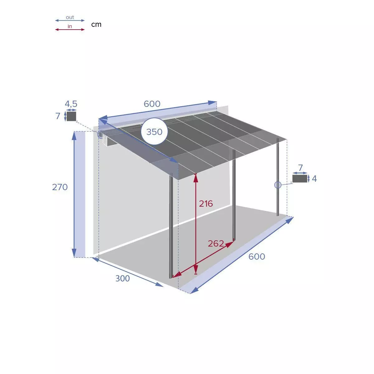 Pérgola Belice ( 3,5 x 6 m) - Grafito 6