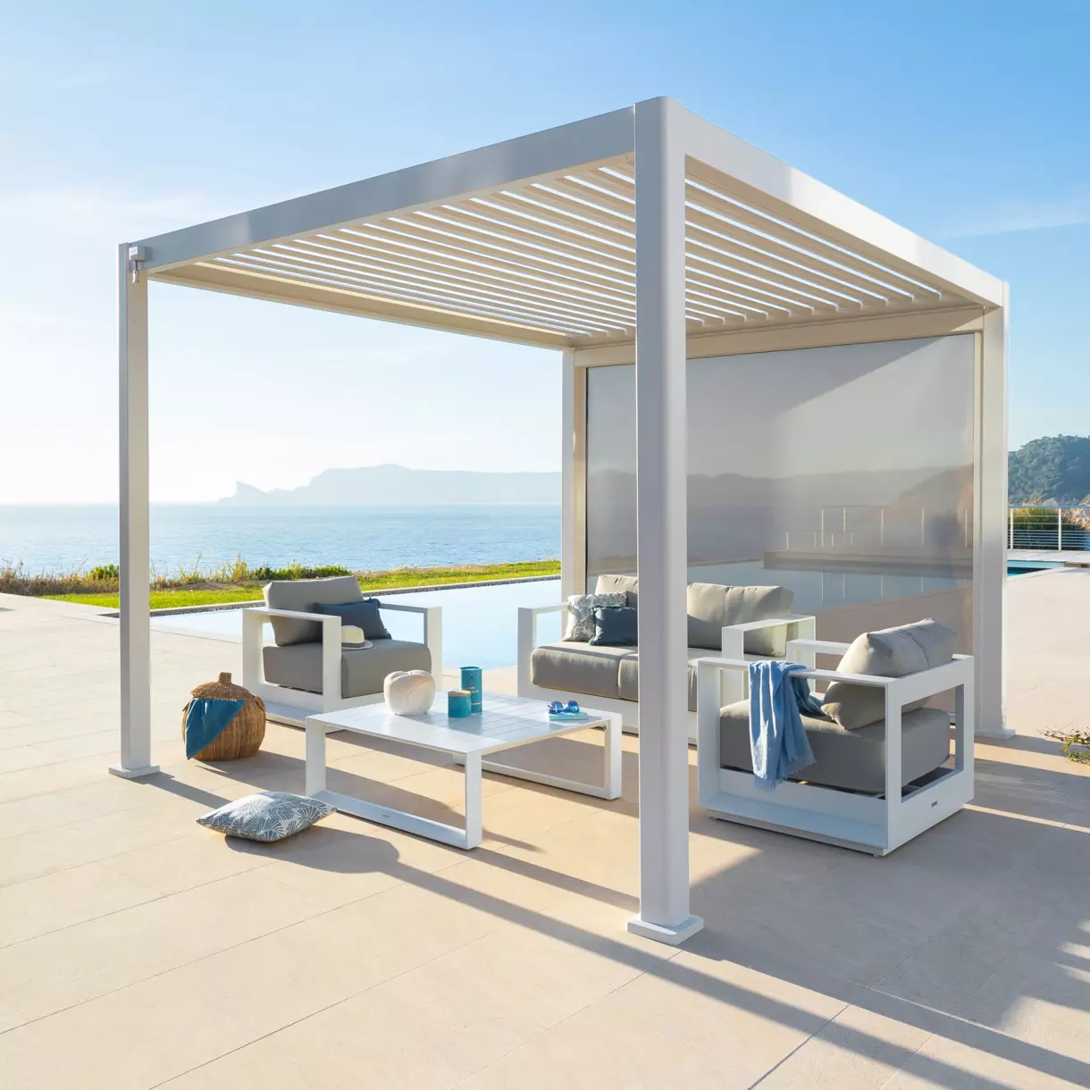 Toldo pérgola Evora GM y PM - Blanco/Gris 1