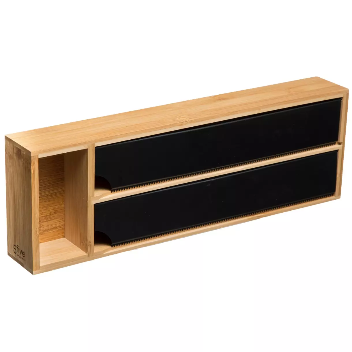 Etagère dérouleurs et compartiment Bambou Noir 1