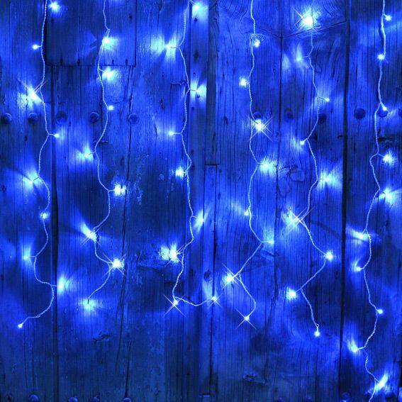 Cortina de luces interconectable alto 2 m Azul 96 LED 1