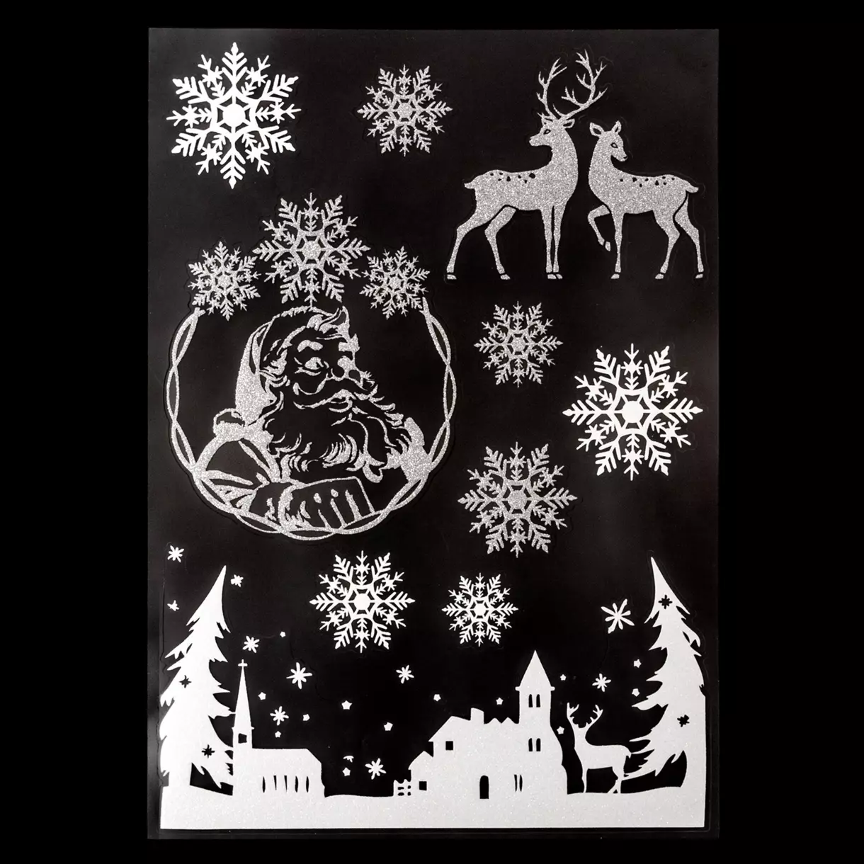 Raamstickers Kerst wit 1
