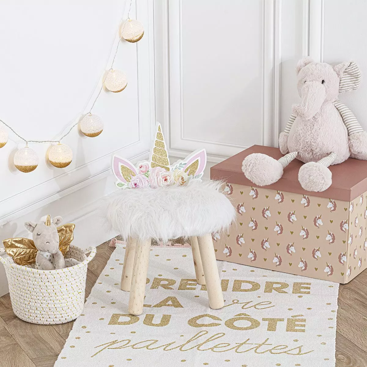 Taburete Unicornio Blanco 1