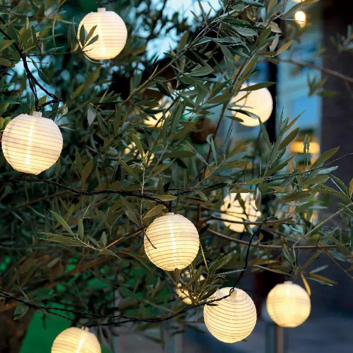 Guirlande solaire à LED Lanternes - Blanc chaud 1