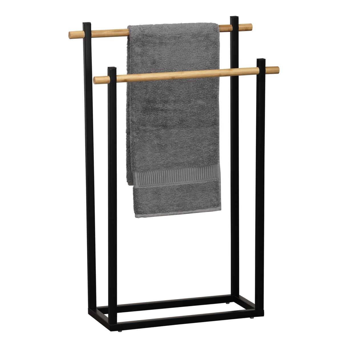 Porte serviette rectangulaire Bambou Noir 1