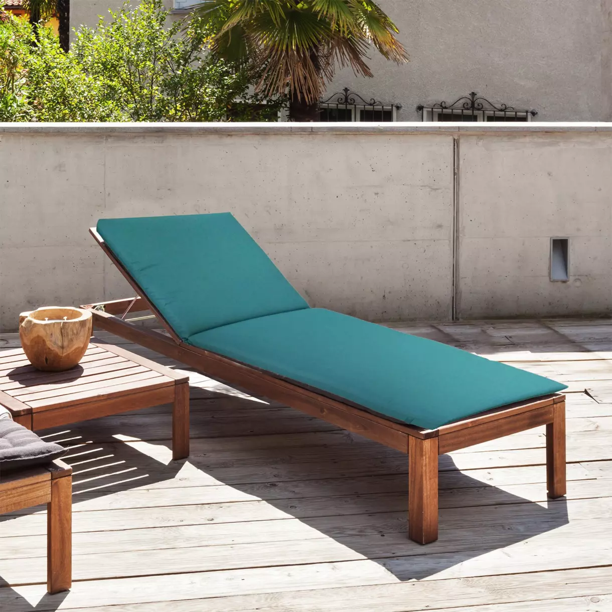 Coussin de transat déhoussable (L175 cm)  Mambo Vert canard 1