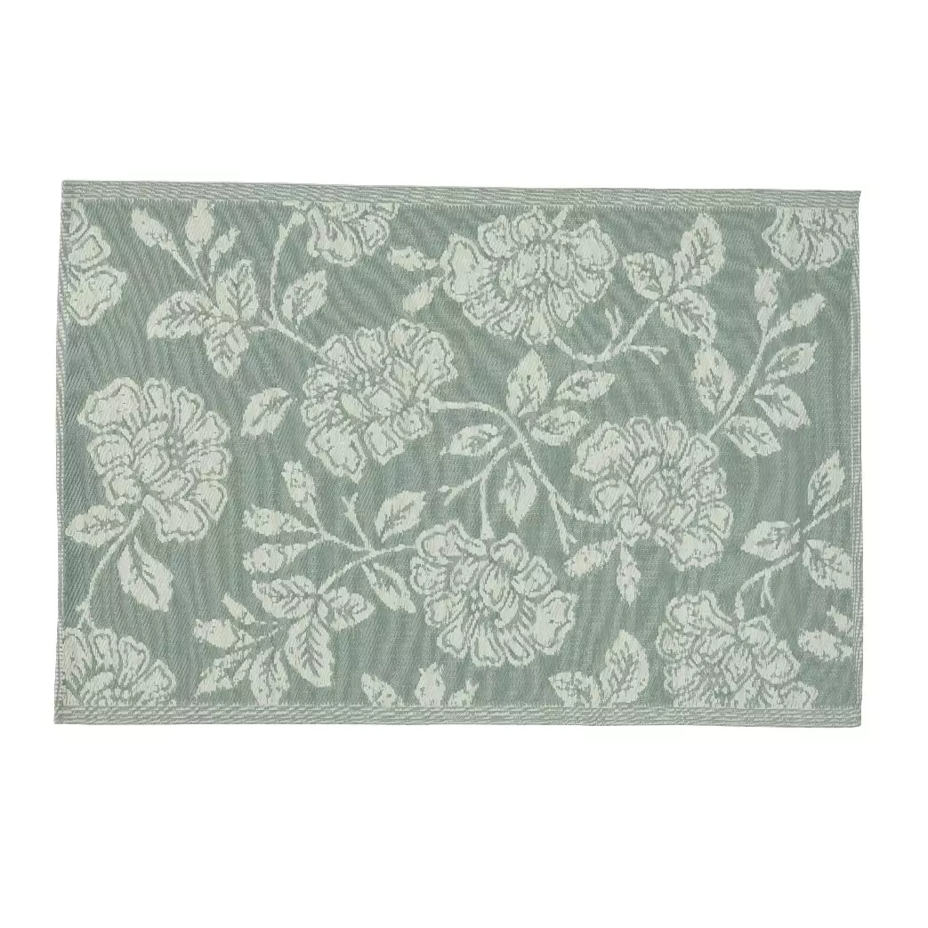 Tapis d'extérieur (120 x 180 cm) Fleurs Vert 1