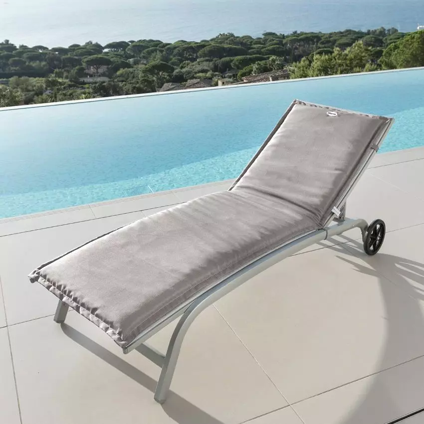 Coussin de transat déhoussable (L190 cm) Korai Taupe 1