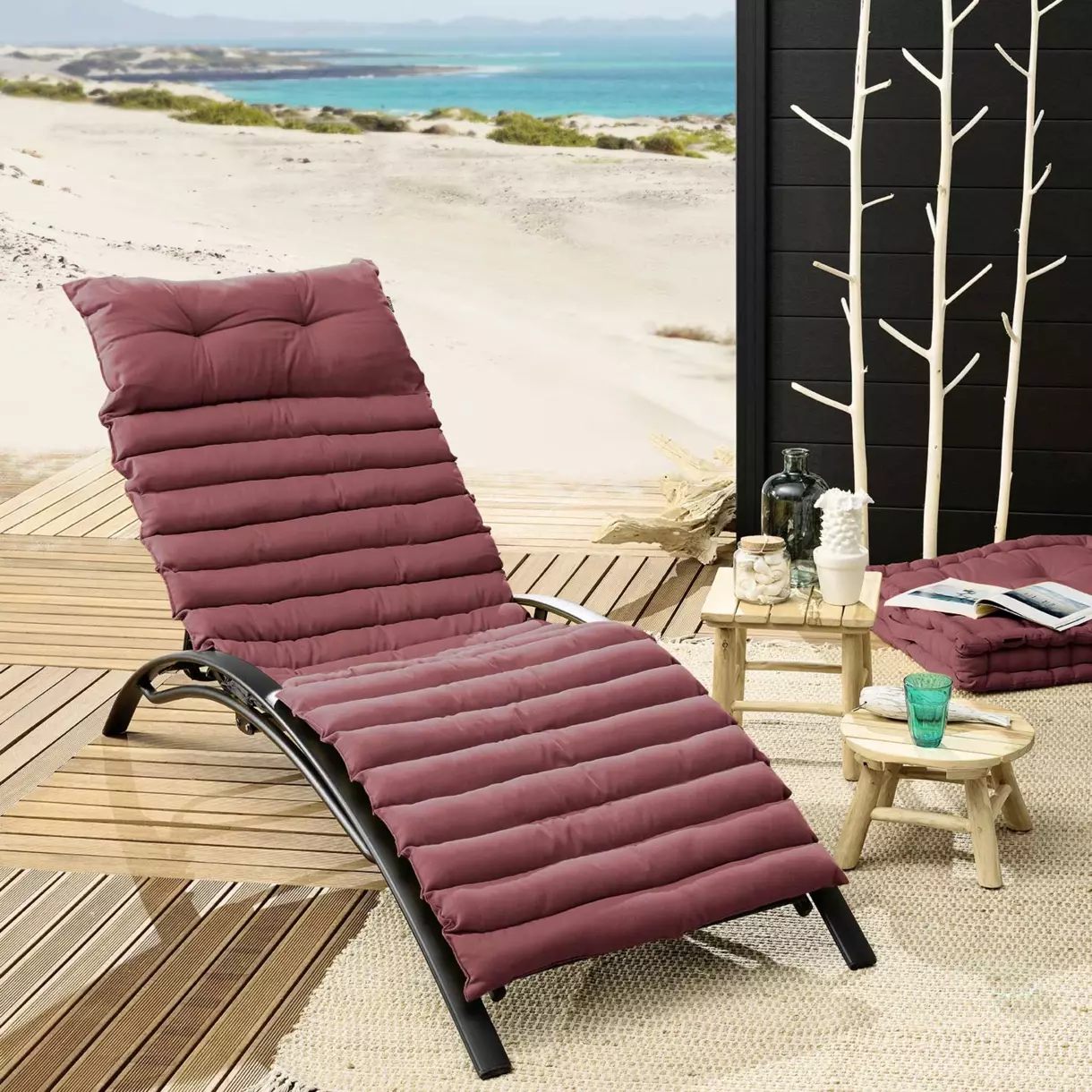 Colchón de playa enrollable (L180 cm) Pixel Pink Marsala	 1