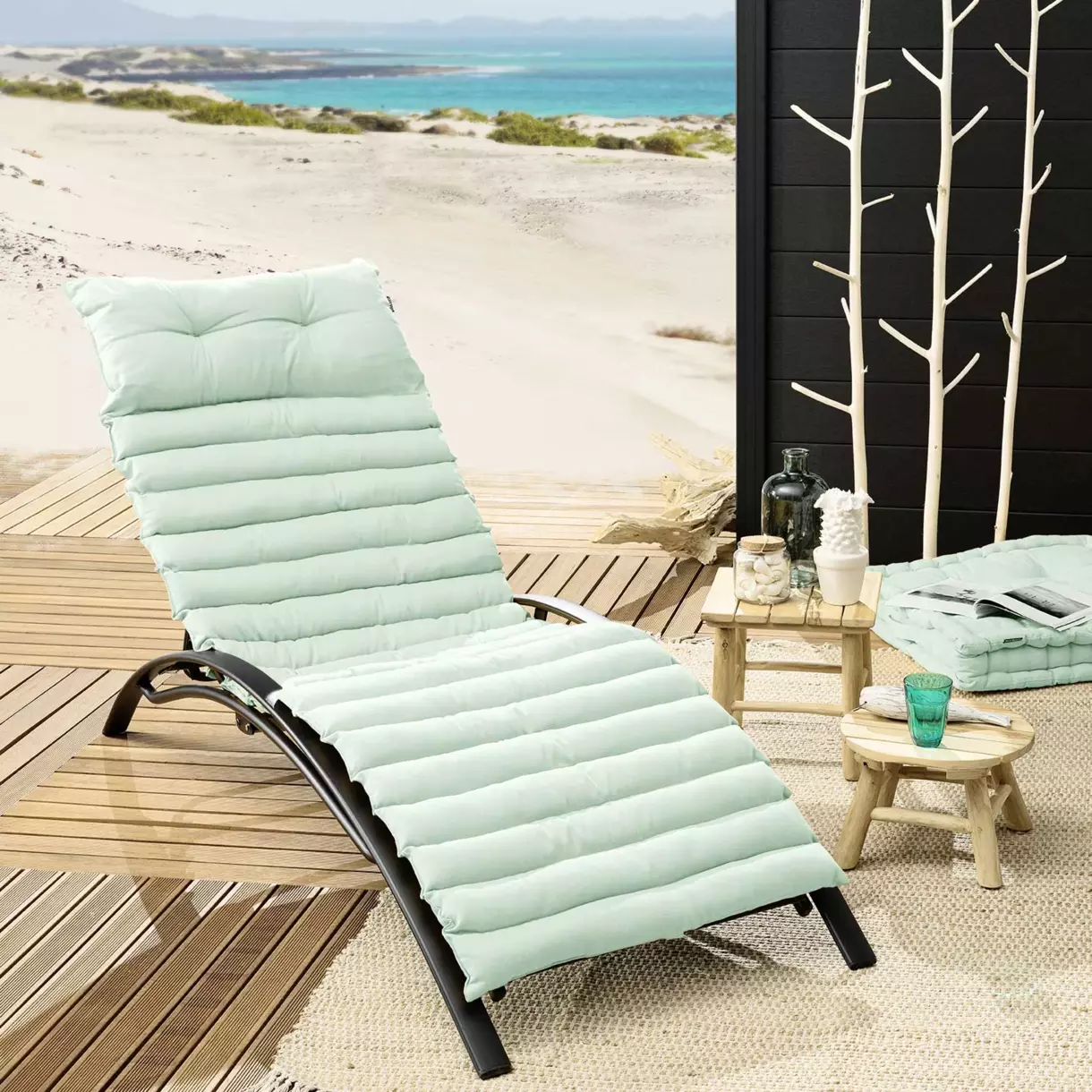 Matelas de plage enroulable (L180 cm) Pixel Vert Menthe 1