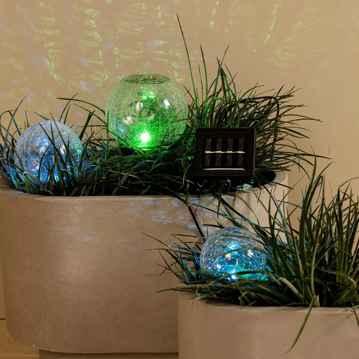 Juego de 3 bolardos solares Bola - Multicolor 1