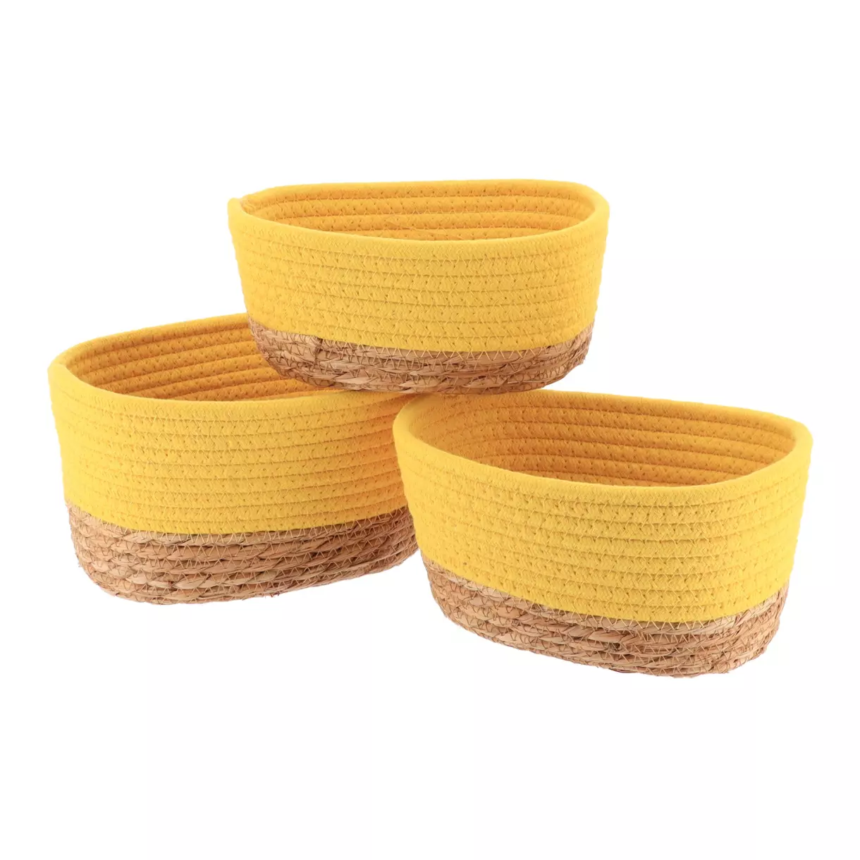 Lot de 3 paniers Timeless Jaune moutarde 1