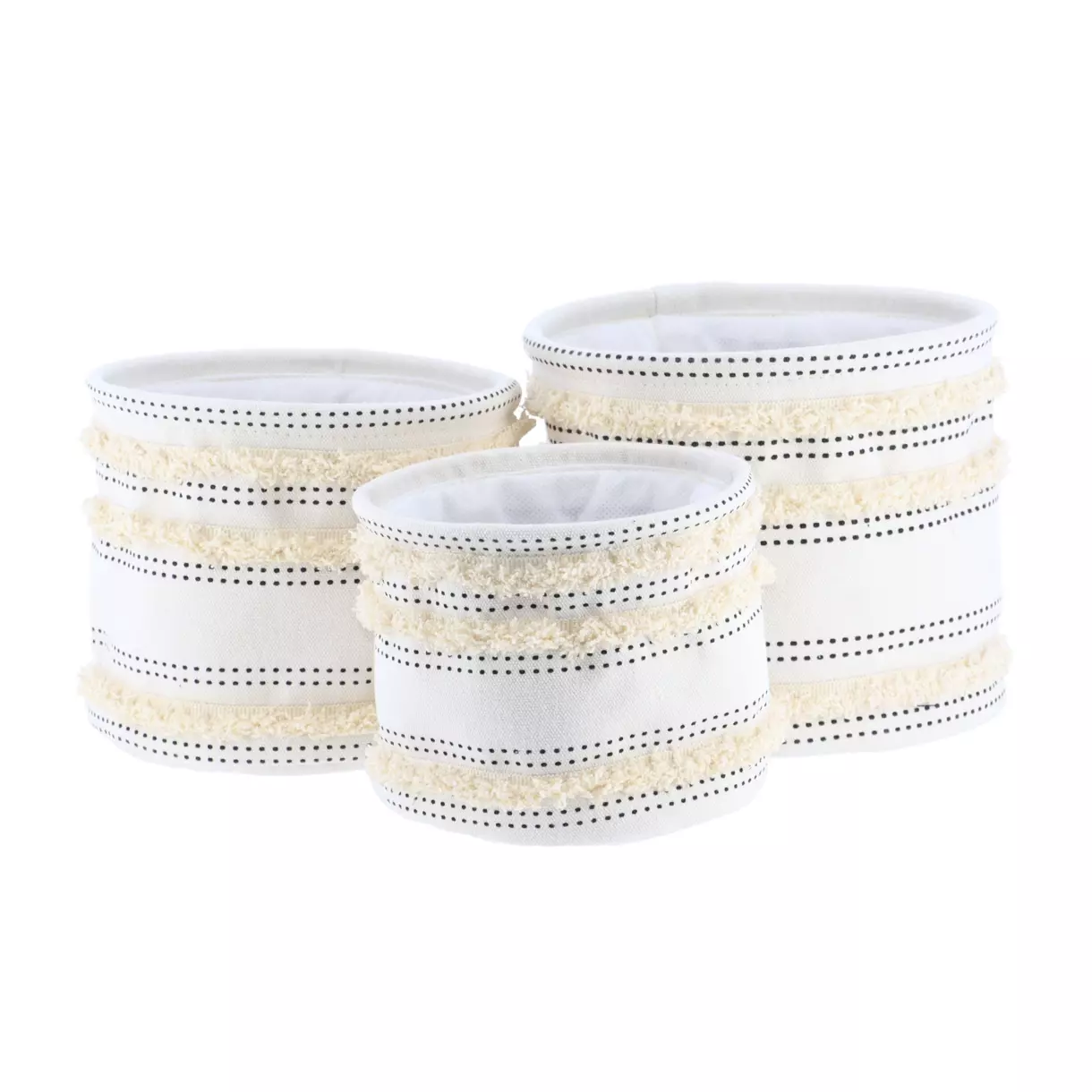 Juego de 3 cestas Franges Beige 1