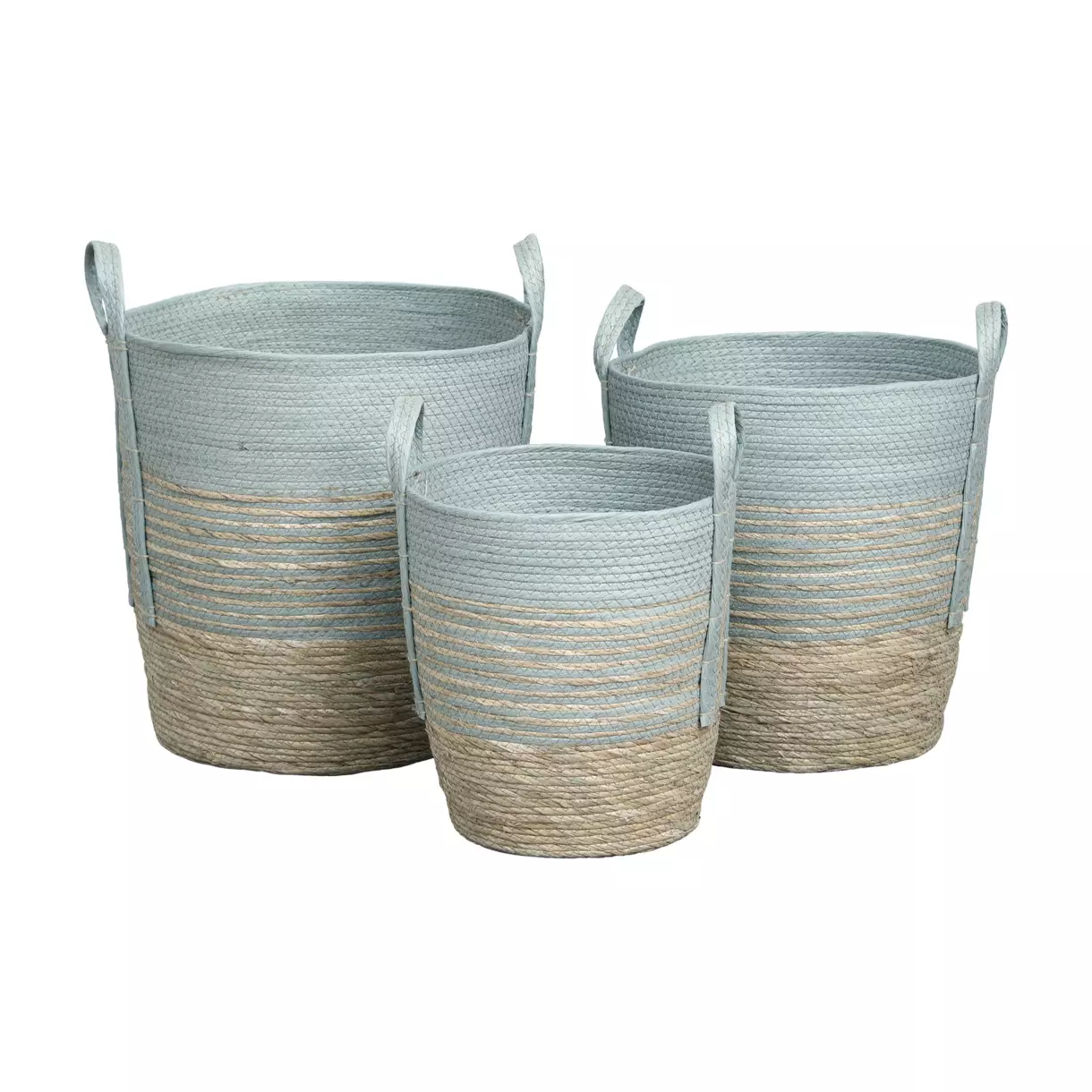 Lot de 3 paniers à linge Seo Bleu vert 1