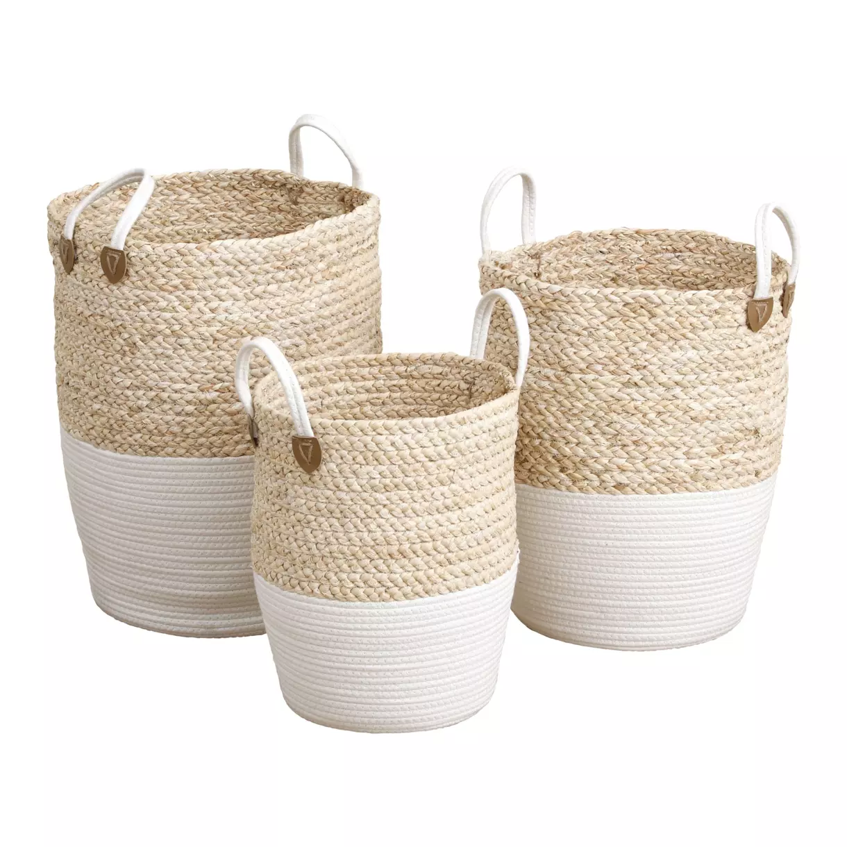 Juego de 3 cestas para ropa Cocon Blanco 1