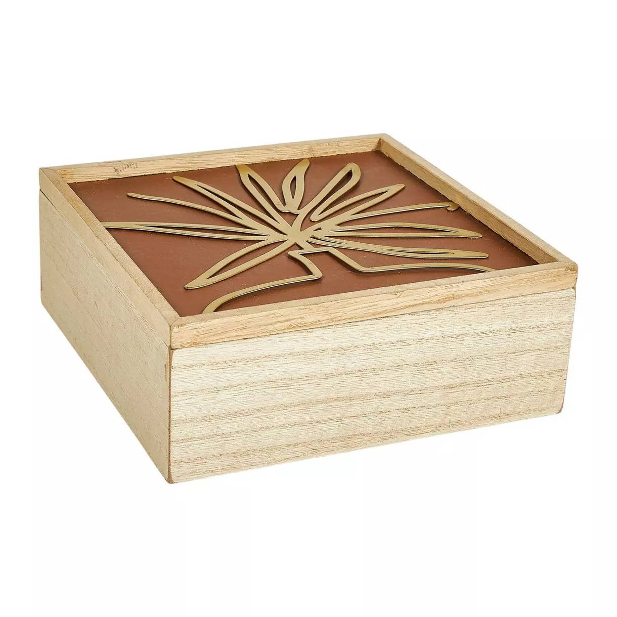 Caja de madera Fleur Oro 1