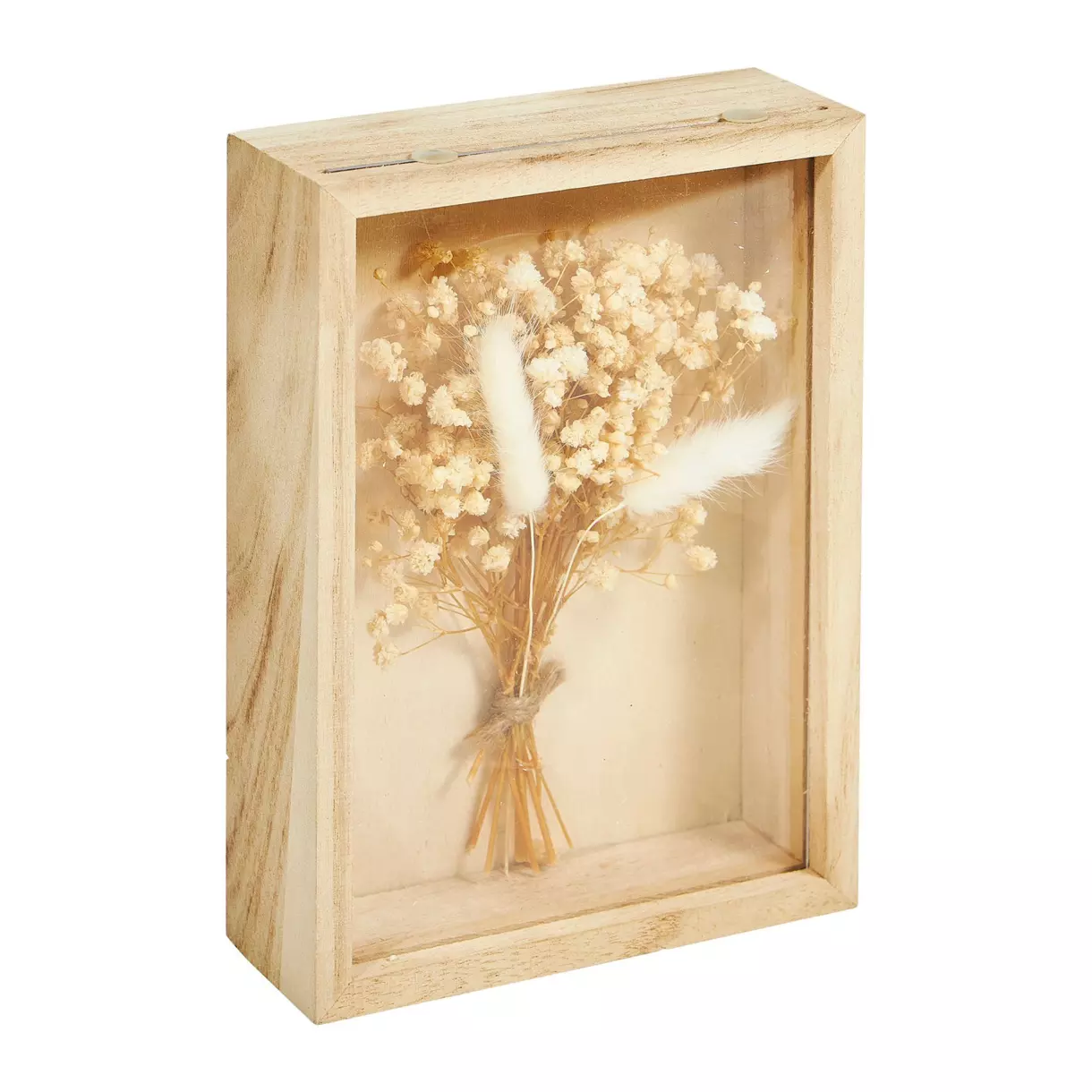 Cadre bois Fleurs séchées Beige 1