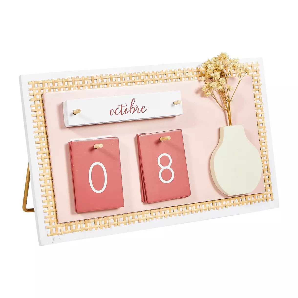 Calendario perpetuel Flores secas Rosa 1