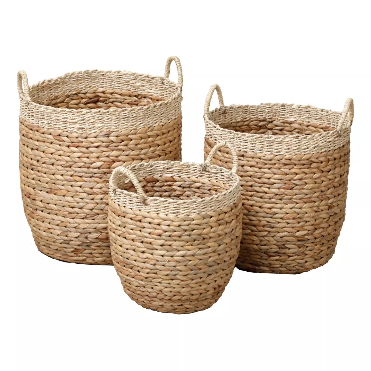 Juego de 3 cestas para ropa sucia Malia Beige 1