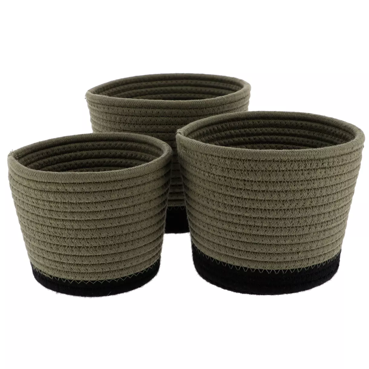 Juego de 3 cestas Black Line Kaki/Negro 1