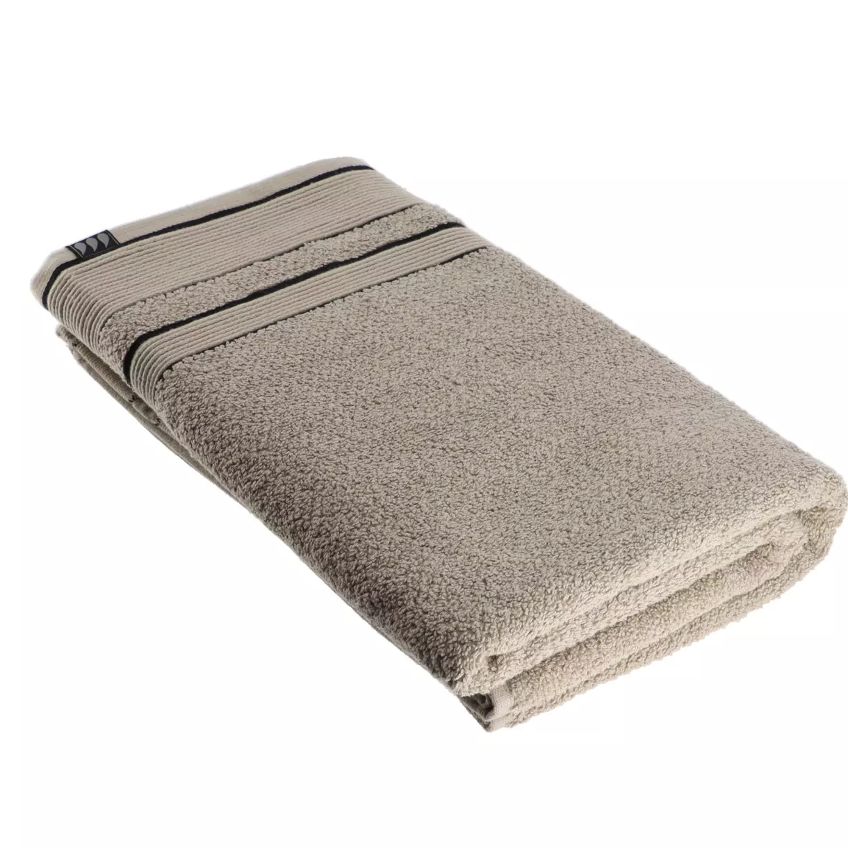 Serviette de bain (90 x 150 cm) Black Line Gris ficelle / noir 1