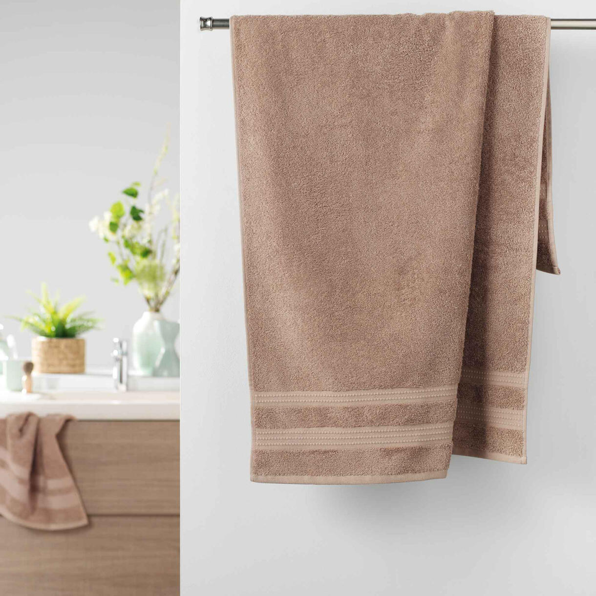 Asciugamano bagno (70 x 130 cm) Excellence Tortora 1