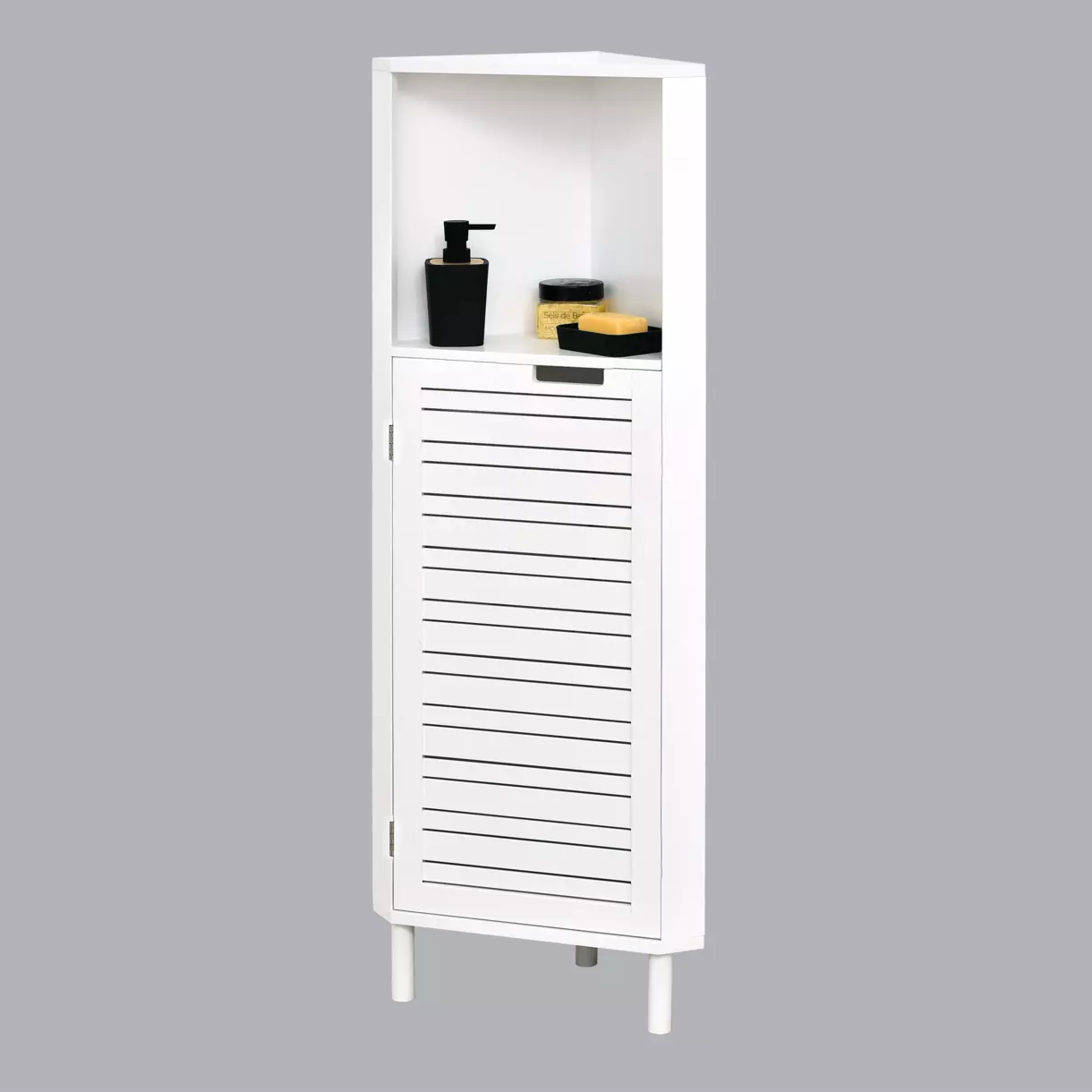 Meuble bas d'angle Miami Blanc 1