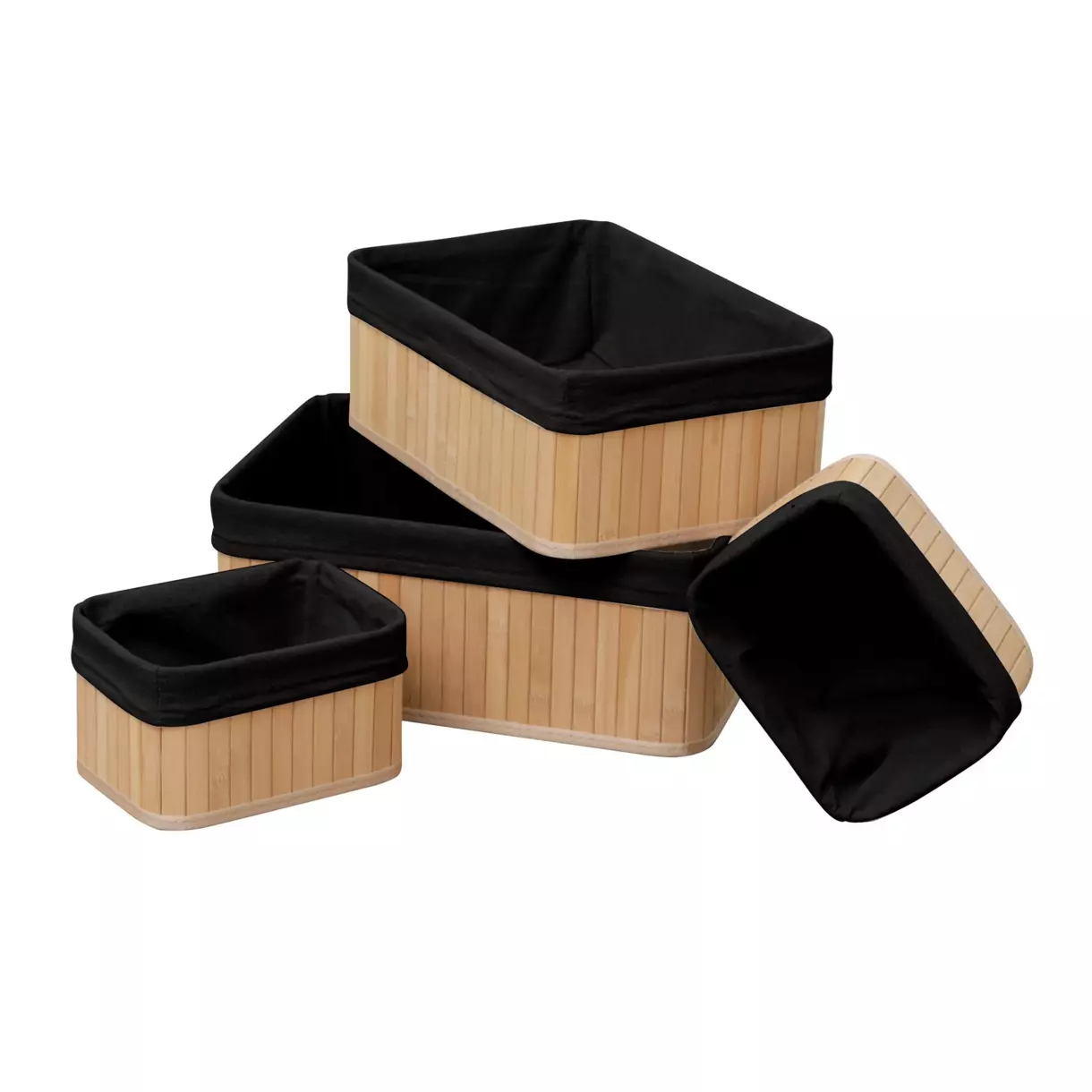 Set van 4 Anako Zwarte manden