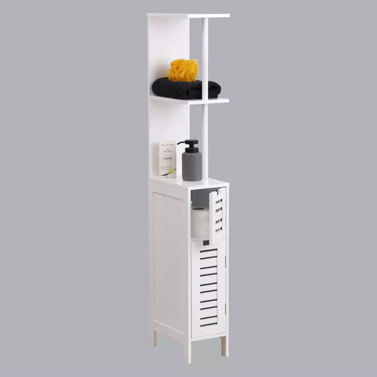 Petit meuble colonne Miami Blanc 1
