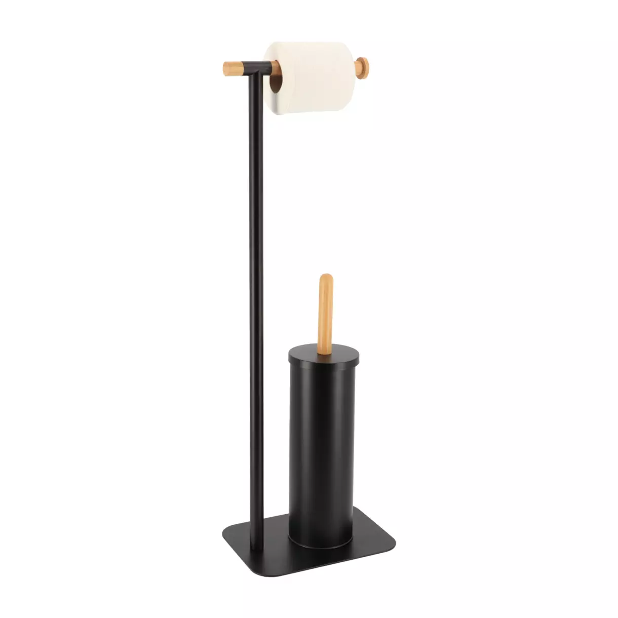 Scopino e portarotolo wc Bambù Nero 1