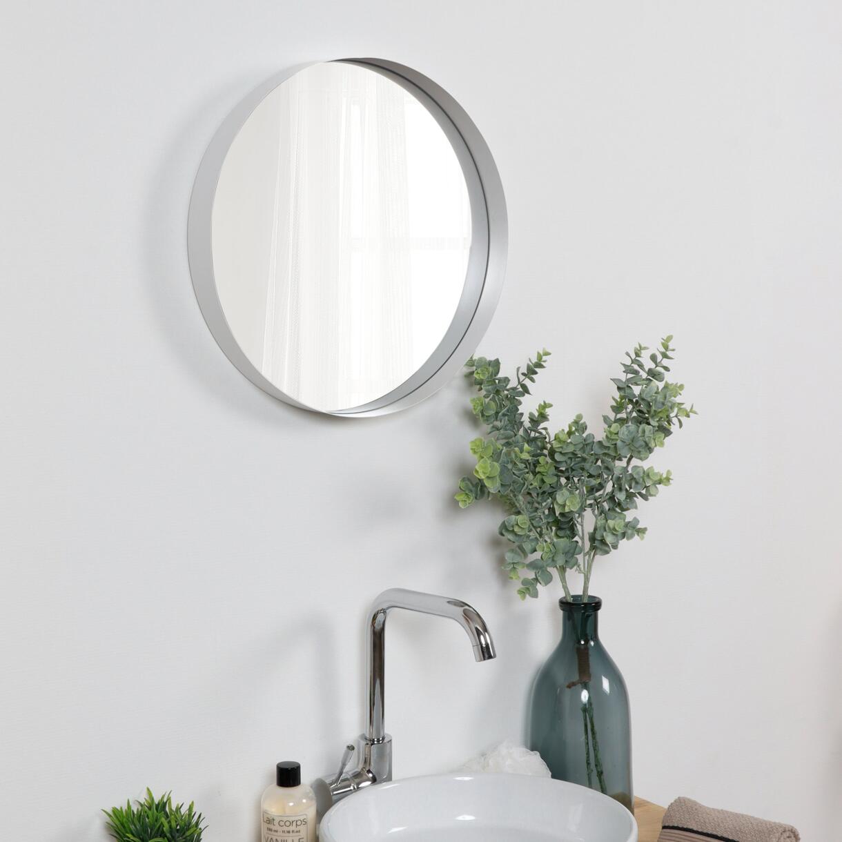 Specchio rotondo con Bordo (D40 cm) Bianco 1