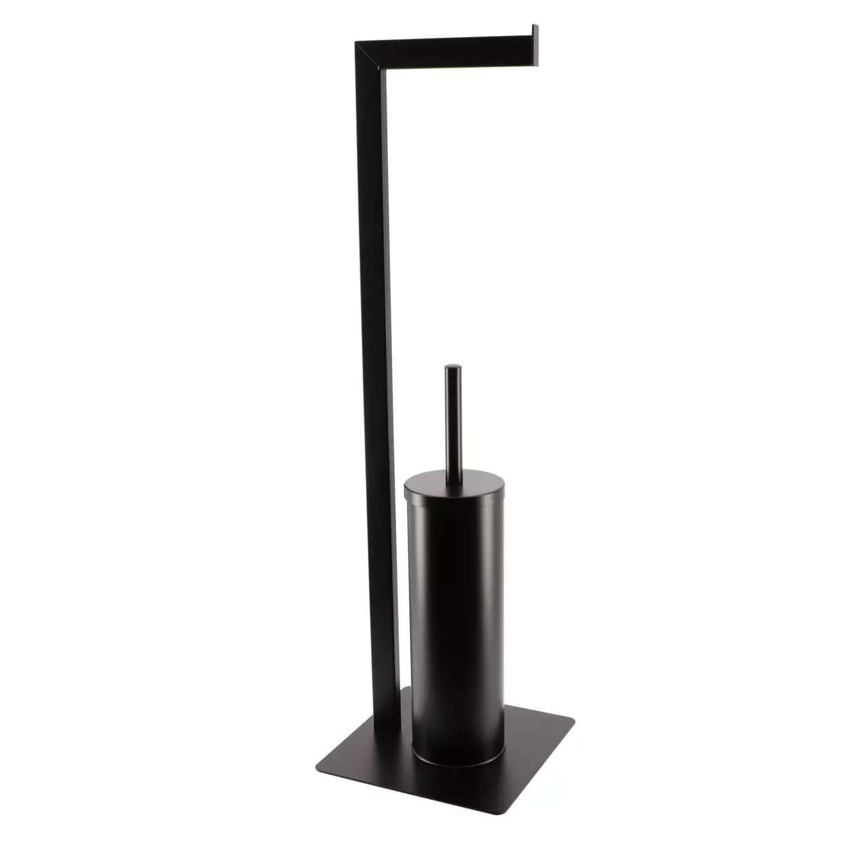 Portarotolo cartaigienica e scopino WC Metallo Nero 1