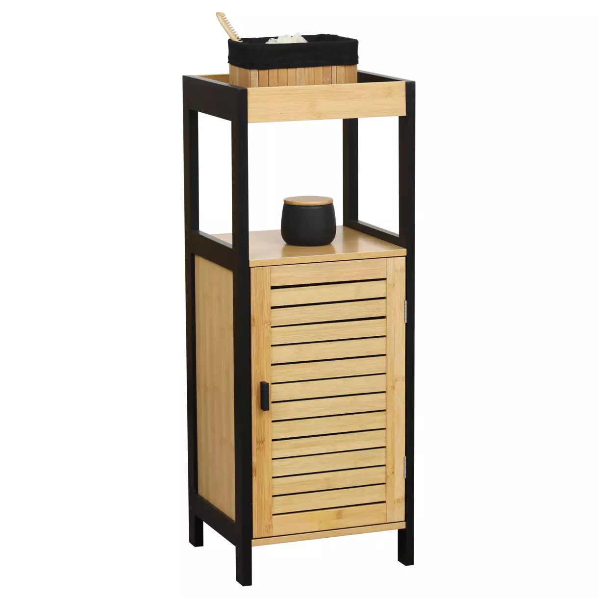 Meuble bas Cebu Noir/Bois 1
