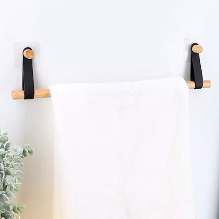 Porta asciugamano adesivo 1 sbarra Easy Chic Nero 1