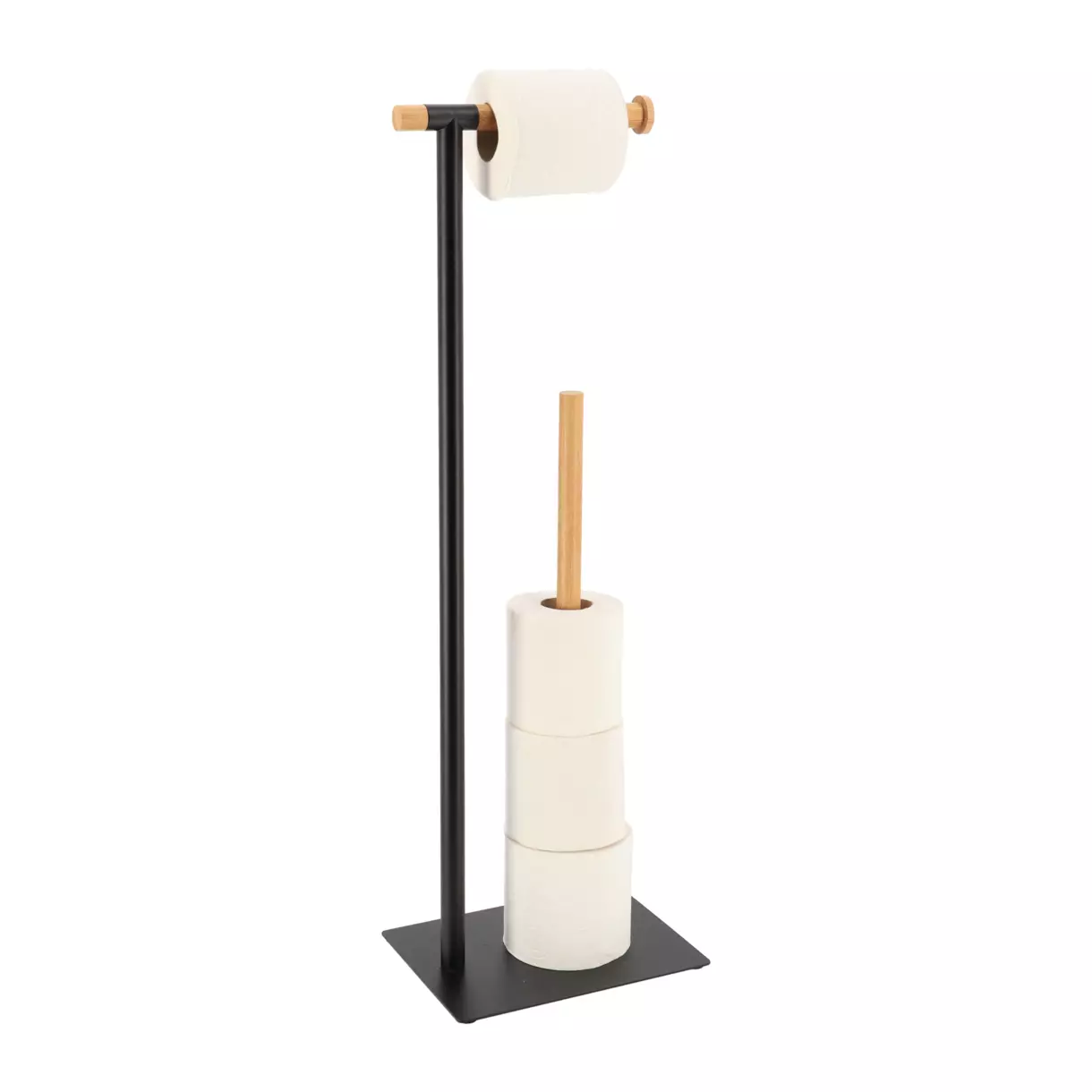 Dérouleur papier toilette avec réserve Bambou Noir 1