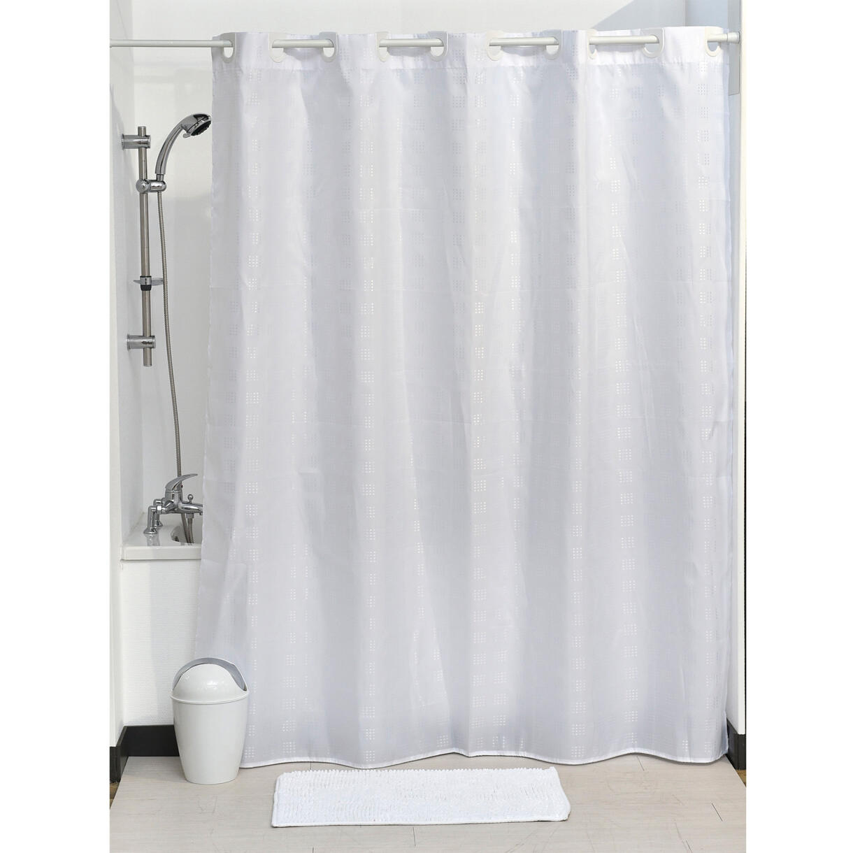 Cortina para ducha (200 cm) Cuadro Blanco 1