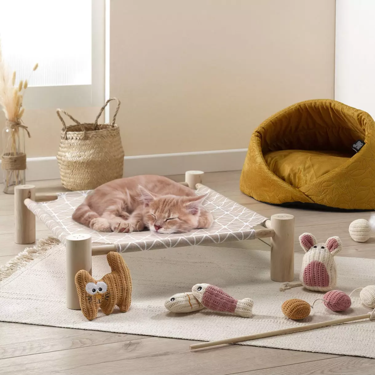 Hamaca para gatos Boho Cat Natural 1