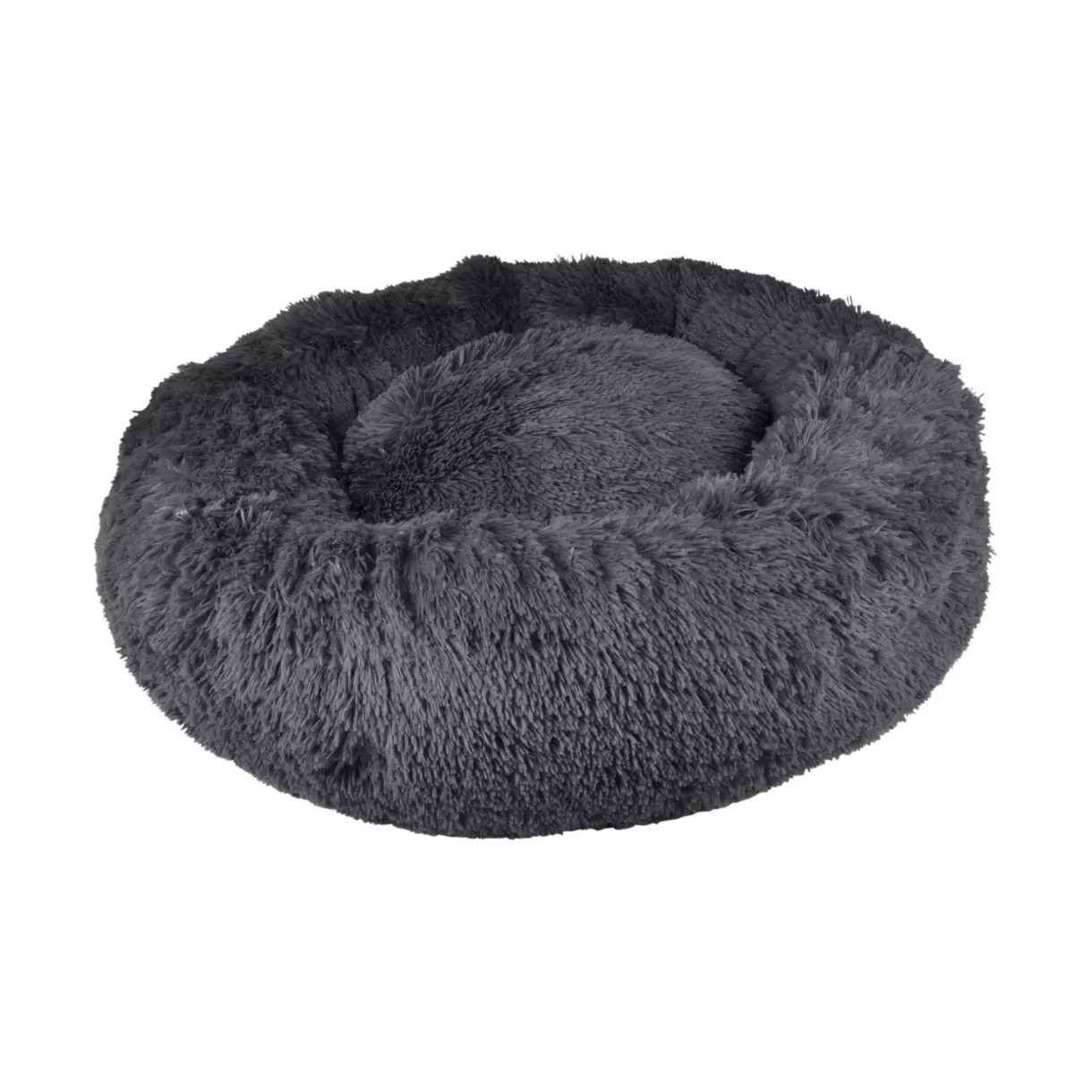 Coussin rond apaisant pour chat et chien Fluffy D95 cm Anthracite 1