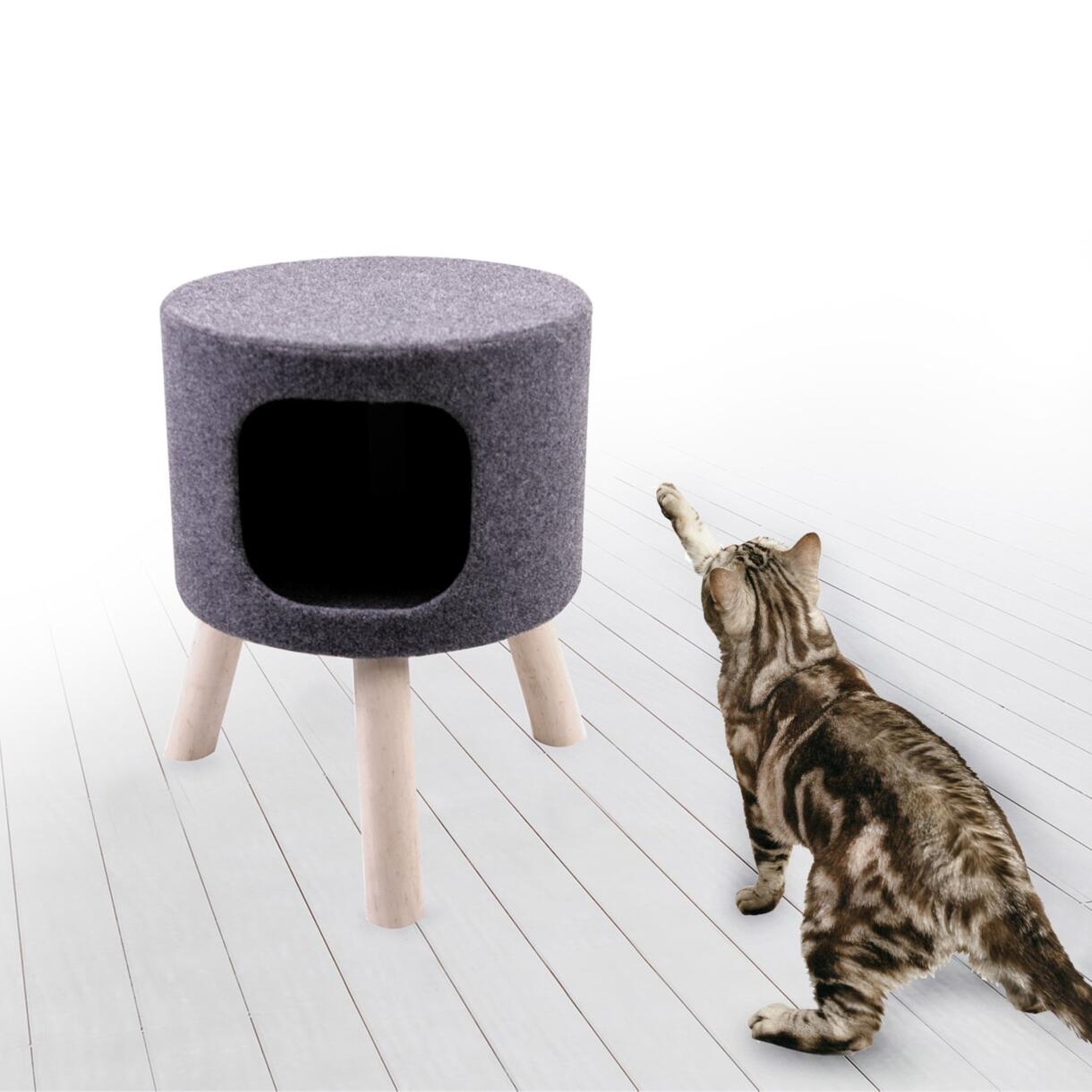 Cuccia sgabello interno per gatto Design D36 cm  Grigio 1