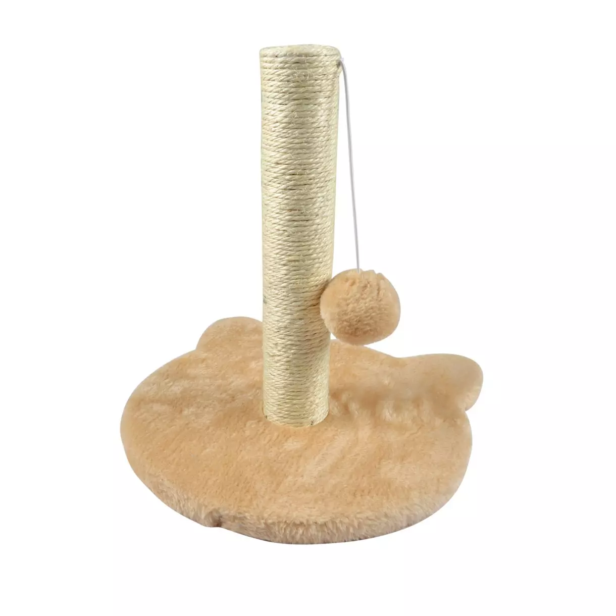 Árbol para gatitos con base de cabeza de gato y juguete Ecru	 1