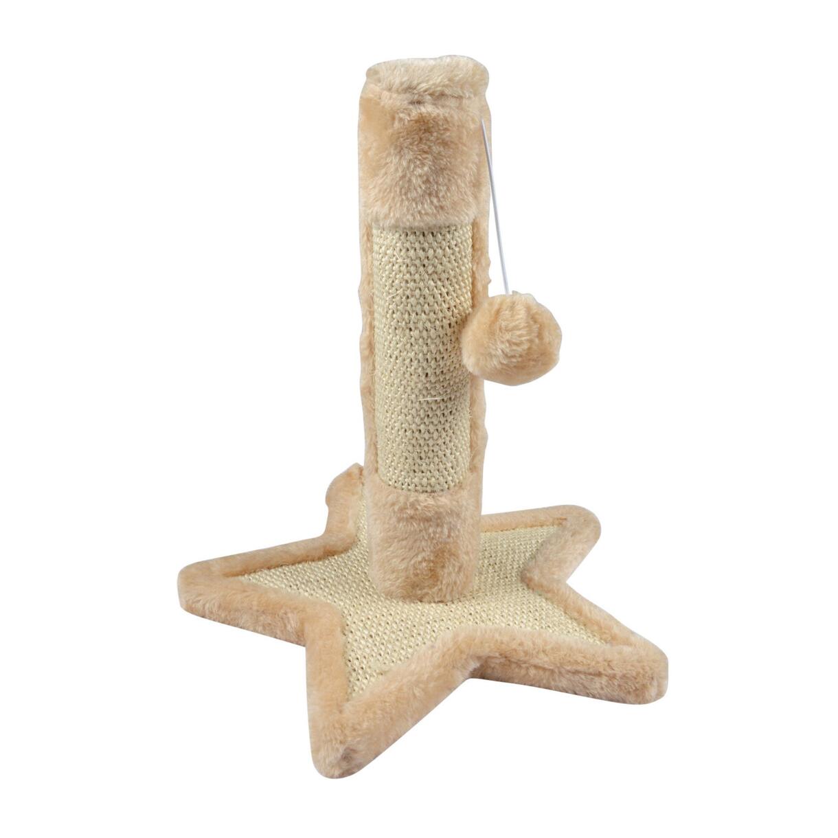Kratzbaum mit sternförmigem Sockel & Spielzeug Beige 1